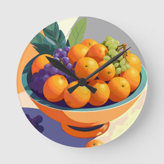 Vibin" mit Vitamin C Runde Wanduhr (Vorderseite)