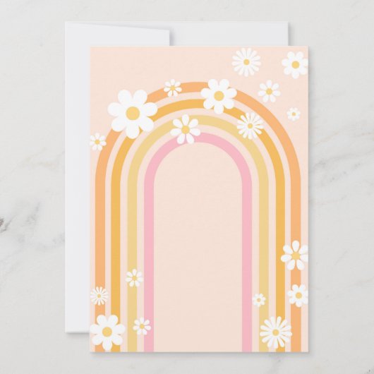 Vibin' Thrivin' Three Boho Daisy Rainbow Einladung (Rückseite)
