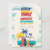 Vibin' Thrivin' & Three Surf Van 3. Geburtstag Einladung (Vorderseite)