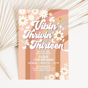 Vibin' Thrivin' Und Dreizehn Erdiges 70er Geburtst Einladung