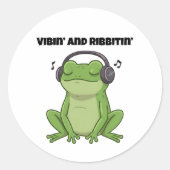 Vibin" und Ribbitin" Runder Aufkleber (Vorderseite)