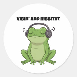 Vibin" und Ribbitin" Runder Aufkleber