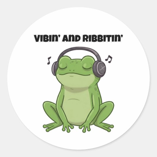 Vibin" und Ribbitin" Runder Aufkleber (Vorderseite)