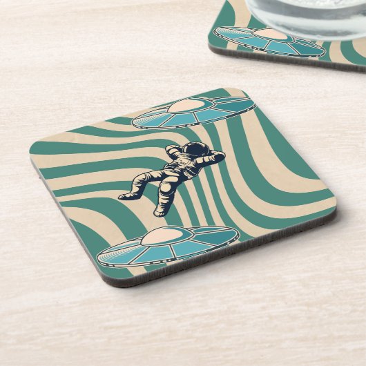 Vibing Astronaut Getränkeuntersetzer (Linke Seite)