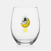 Vibing im Weltraum. Weinglas Ohne Stiel (Vorderseite)