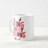 Vibing mit My Demons Kaffeetasse (Vorderseite Links)