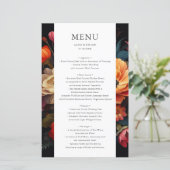 Vibran Bloom Dark Wedding Menu (Stehend Vorderseite)