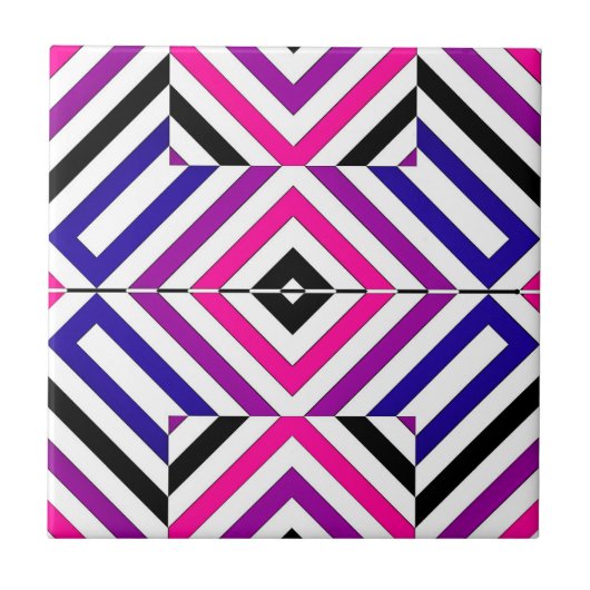Vibranc Geometric Op Art Illusion Mosaik Muster Fliese (Vorderseite)