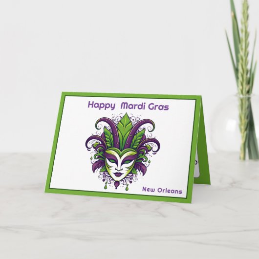 💚 💜 💛 Vibrance von Mardi Gras Karte (Vorderseite)