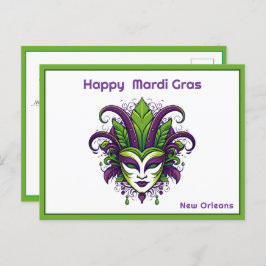 💚 💜 💛 Vibrance von Mardi Gras Postkarte