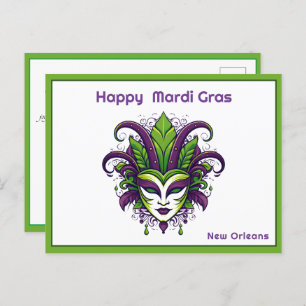 💚 💜 💛 Vibrance von Mardi Gras Postkarte