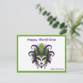💚 💜 💛 Vibrance von Mardi Gras Postkarte (Stehend Vorderseite)