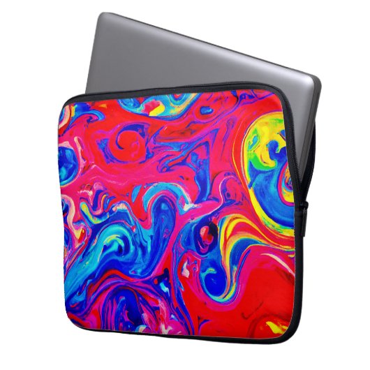 Vibranchenfarbiges Muster Laptopschutzhülle (Vorderseite Links)