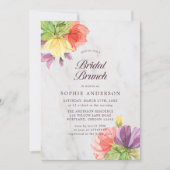 Vibranding Blooms Marble Bridal Brunch Einladung (Vorderseite)