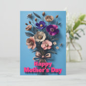 Vibranding Bold Floral Mütter Day Card Einladung (Stehend Vorderseite)