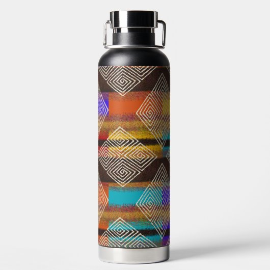Vibranding Diamonds Ankara Style Pattern Trinkflasche (Rückseite)