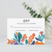 Vibranding floral Bloom RSVP Card Einladung (Stehend Vorderseite)