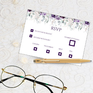 Vibranding Florals Wedding RSVP Card Dankeskarte