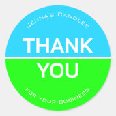 Vibranding Green Blue Neon Company Name Vielen Dan Runder Aufkleber (Vorderseite)