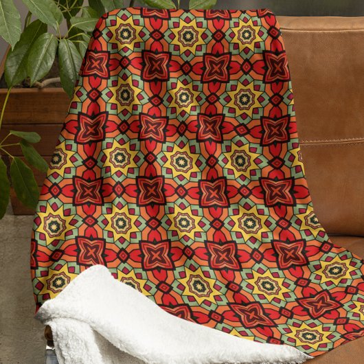 Vibranding Kaleidoskop Sternexplosion Pattern Blan Fleecedecke