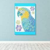 Vibranding Macaw Bird Floral Design Leinwanddruck (Insitu (Holzboden))