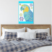 Vibranding Macaw Bird Floral Design Leinwanddruck (Insitu (Schlafzimmer))
