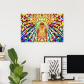 Vibranding Multicolor Psychedelic Abstrakt Poster (Heimbüro)