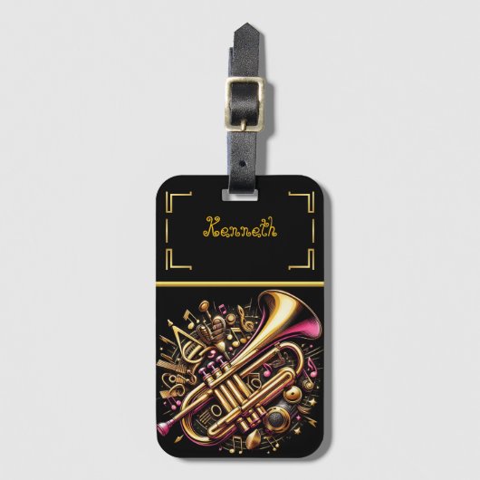 Vibranding Notes Trumpet Spark Gepäckanhänger (Vorderseite Vertikal)