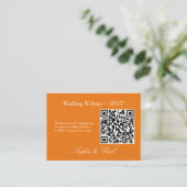 Vibranding Orange QR Code Website RSVP Card Begleitkarte (Stehend Vorderseite)