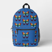 Vibranding Rainbow Butterfly Monogram Bedruckter Rucksack (Vorderseite)