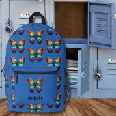 Vibranding Rainbow Butterfly Monogram Bedruckter Rucksack