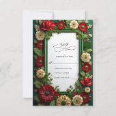 Vibranding Royal Green Bouquet Wedd Wedding RSVP C (Vorderseite)