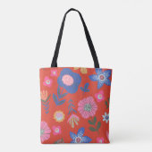 Vibranding Tropical Floral Red Personalisiertes Sk Tasche (Rückseite)