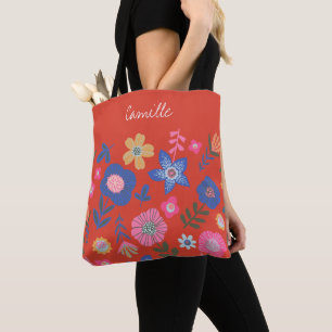 Vibranding Tropical Floral Red Personalisiertes Sk Tasche