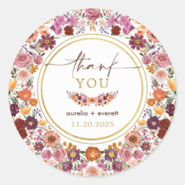 Vibranding Wildblume Meadow Wedding Vielen Dank Runder Aufkleber