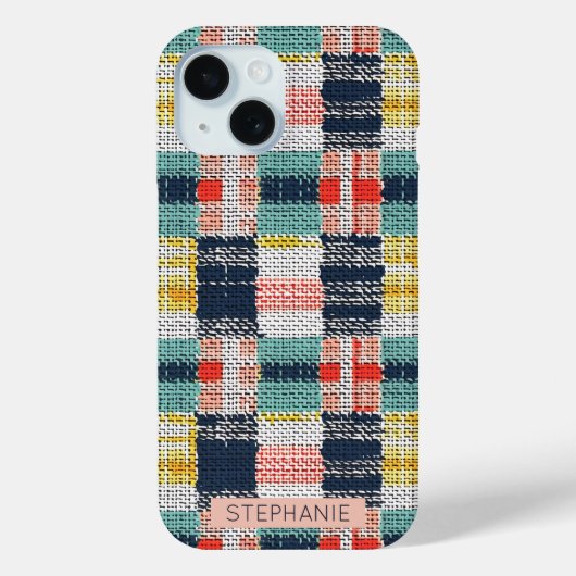 Vibranding Woven Kariert - Retro Boho Checkered Mu Case-Mate iPhone Hülle (Rückseite)