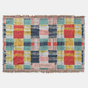 Vibranding Woven Kariert - Retro Boho Checkered Mu Decke
