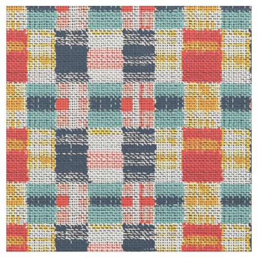 Vibranding Woven Kariert - Retro Boho Checkered Mu Stoff (Nahaufnahme)