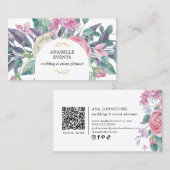 Vibranend blühender QR-Code für Florals Visitenkarte (Vorne/Hinten)