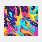 Vibranend Color Chaos Art Fleecedecke (Vorderseite (Horizontal))