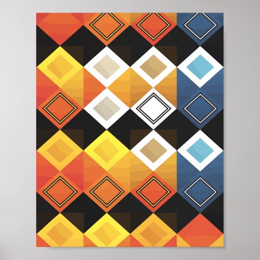 Vibranend Diamond Grid Pattern Poster (Vorne)