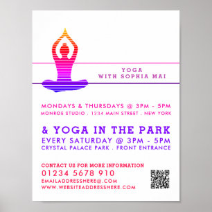 Vibranend gestreifte Yoga-Klassenwerbung Poster