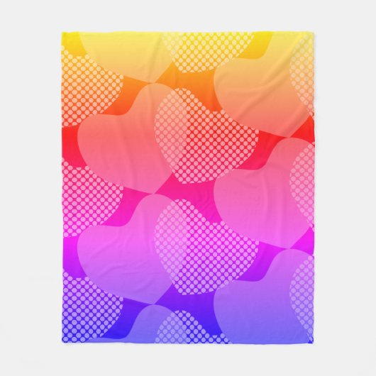 Vibranend Gradient Heart Stilvoller Regenbogen Fleecedecke (Vorderseite)