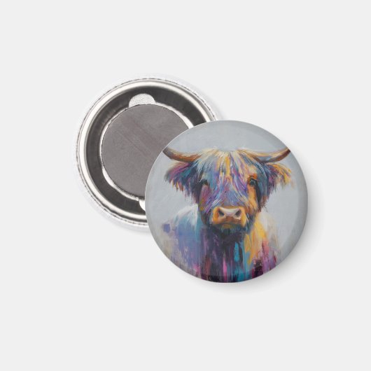 Vibranend Highland Coo Gift - Hochland Cow Magnet (Vorderseite/Rückseite)