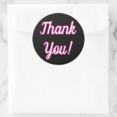Vibranend Hot Pink Neon Glow Danke Labels Black Runder Aufkleber (Tasche)