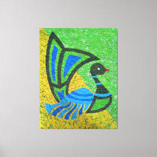 Vibranend Pfauenmalerei Leinwanddruck