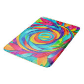 Vibranend Psychedelic Floral Spiral Painting Badematte (Schrägansicht)