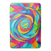 Vibranend Psychedelic Floral Spiral Painting Badematte (Vorderseite Vertikal)