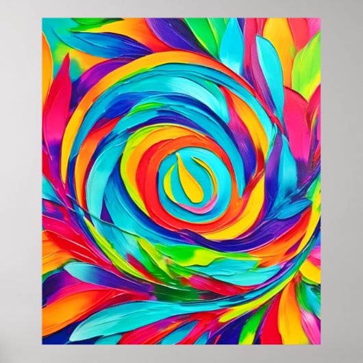 Vibranend Psychedelic Floral Spiral Painting Poster (Vorne)