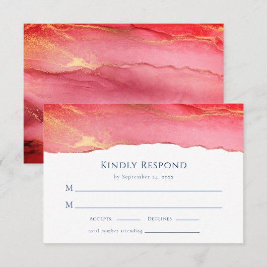 Vibranend Summer Wedding RSVP Response Card (Vorne/Hinten)